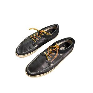 Vans Men's Black Leather Moc Toe Casual Boat Shoes 13